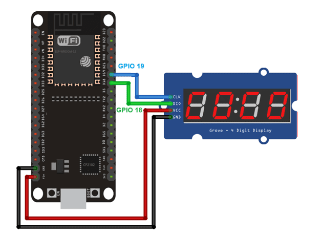 ESP32_TM1637 Display module Schematic diagram