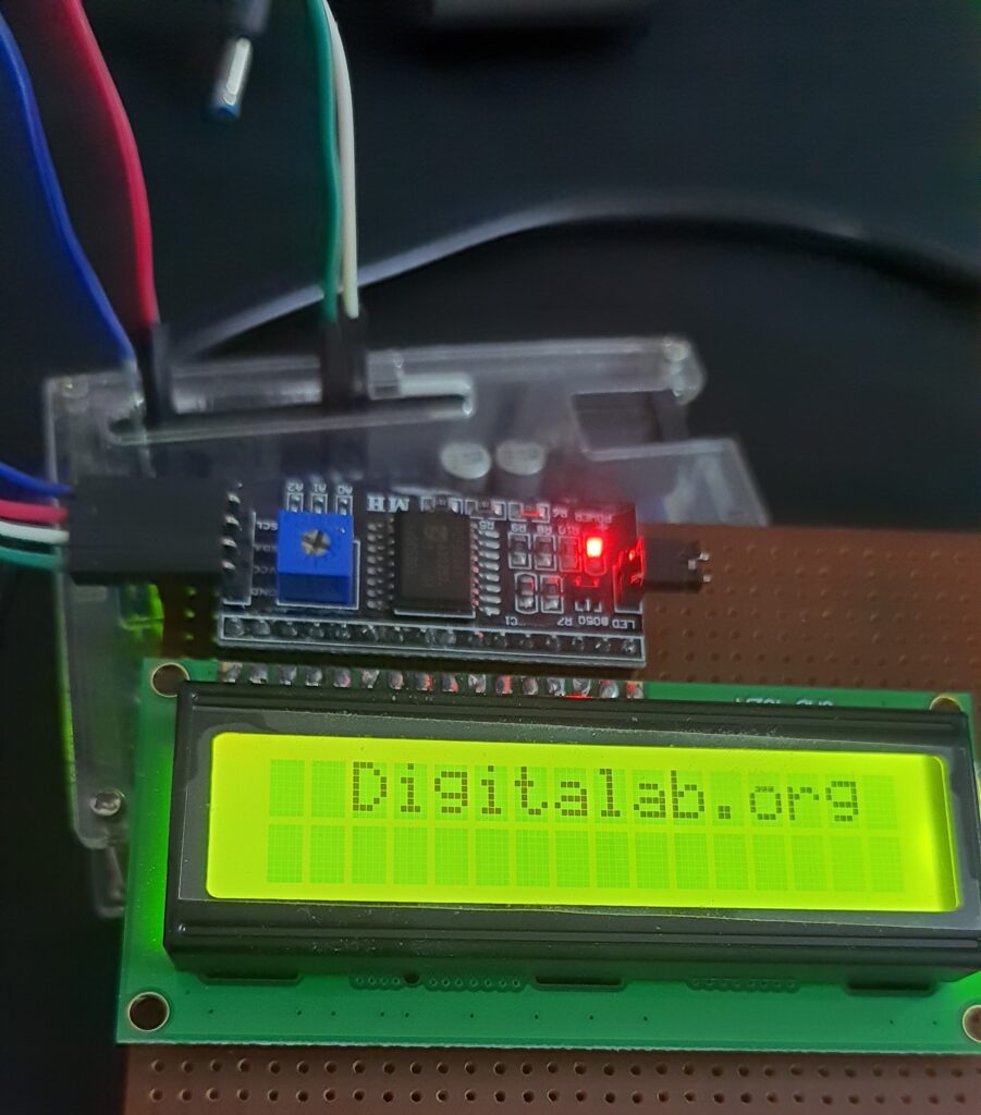 16*2 LCD using I2C with Arduino output